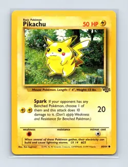 Pikachu 60/64 Common Jungle Pokemon Unlimited Lightly Played - Image 1