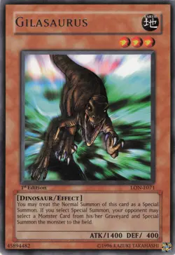 Yugioh Gilasaurus LON-E071 Rare 1st Edition LP - Image 1