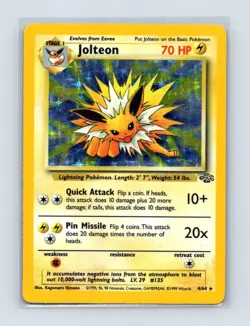 Jolteon 4/64 Holo Rare Jungle Pokemon Unlimited Holo Lightly Played - Image 1