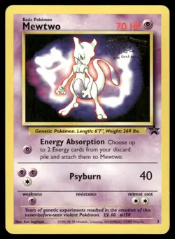 Mewtwo Pokemon Black Star Promo #3 Pokemon Movie WOTC 1999 LP/NM - Image 1