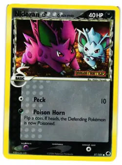 Pokemon TCG Nidoran M Delta Species 57/101 Dragon Frontiers Reverse Holo LP - Image 1