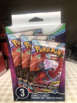 New Sealed Pokemon TCG Paradox Rift Booster Pack - 3 Pack LOT! - Image 1