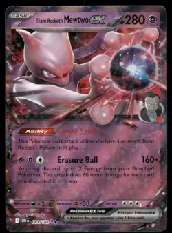Team Rocket's Mewtwo ex 081/182 Destined Rivals Pokemon TCG trading card - Image 1