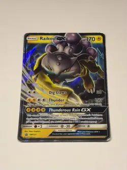 Pokemon Raikou GX SM121 SM Black Star Promo Full Art Holo Pokemon TCG HP/DMG - Image 1