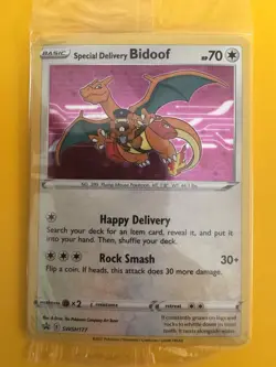 2021 Pokemon Special Delivery Bidoof Promo #SWSH177 FACTORY SEALED - Image 4