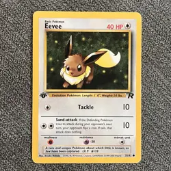 1st Edition Eevee 55/82 LP - Team Rocket Set - Vintage WOTC Pokemon TCG - Image 1