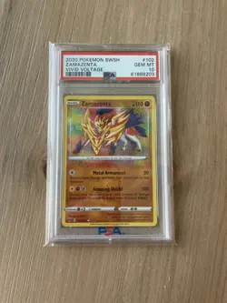2020 Pokemon Vivid Voltage ZAMAZENTA Amazing Rare #102 PSA 10 Gem Mint - Image 1