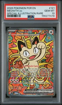 2026 POKEMON POR EN-PERFECT ORDER SPECIAL ILLUSTRATION RARE MEOWTH EX PSA 10 - Image 1