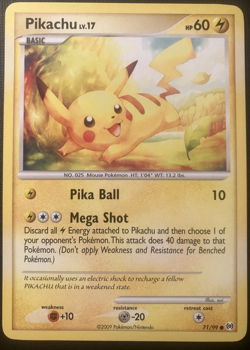 Pikachu 71/99 Pokemon Platinum Arceus 2009 Regular NM - Image 1