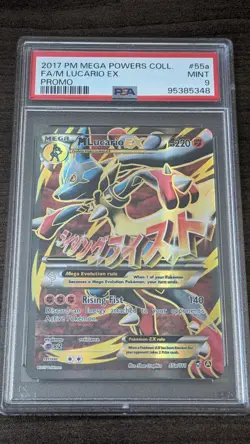 M LUCARIO EX 2017 Pokemon #55A/111 PSA 9 MINT Mega Powers Coll. FULL ART PROMO - Image 1