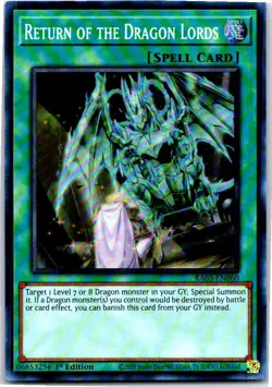 RETURN OF THE DRAGON LORDS RA03-EN060 SR YU-GI-OH MP - Image 1