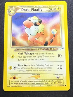 Pokemon Dark Flaaffy TCG Neo Destiny Unlimited Uncommon Card 34/105 MP - Image 1