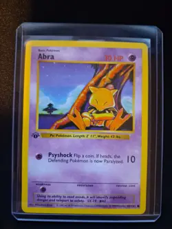 1999 pokemon base set 1st edition abra - Image 1
