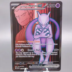Team Rocket's Mewtwo ex 213/182 Ultra Rare SV10: Destined Rivals Pokemon TCG NM - Image 1
