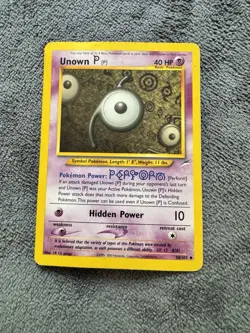 Unown [P] 58/105 Uncommon Neo Destiny Pokemon Unlimited Lightly Played - Image 1