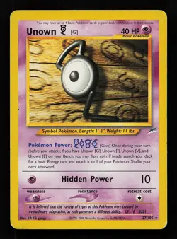 Unown [G] 27/105 Unlimited Rare Neo Destiny Pokemon Card - Image 1