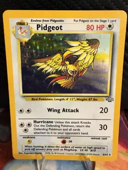 Pidgeot 8/64 Holo Jungle Vintage WOTC Pokemon Card MP - Image 1
