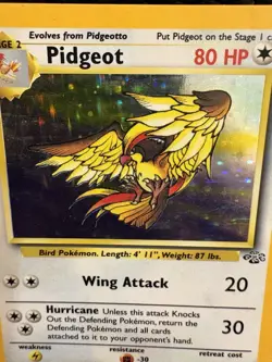 Pidgeot 8/64 Holo Jungle Vintage WOTC Pokemon Card MP - Image 2