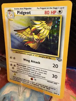 Pidgeot 8/64 Holo Jungle Vintage WOTC Pokemon Card MP - Image 3