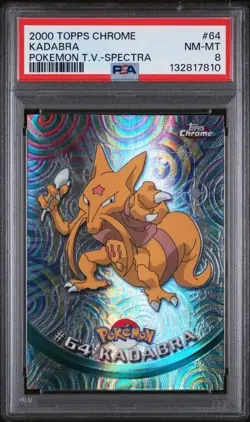 2000 Topps Chrome Pokemon T.V. Spectra #64 Kadabra PSA 8 Low Pop - Image 1