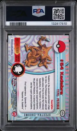 2000 Topps Chrome Pokemon T.V. Spectra #64 Kadabra PSA 8 Low Pop - Image 2