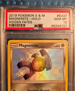 2019 Pokemon Sun & Moon Hidden Fates Magnemite Holo #SV27 PSA 10 - Image 4
