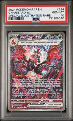 2024 POKEMON PAF EN-PALDEAN FATES SPECIAL ILLUSTRATION RARE CHARIZARD EX PSA 10 - Image 1
