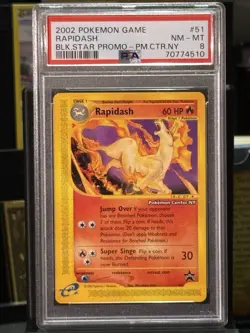 The Pokemon Company Rapidash Pokemon Center NY Wotc Promo 51/53 PSA 8 English - Image 1