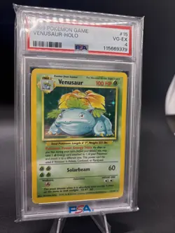 Venusaur Holo Rare 15/102 Pokemon Base Set 1999 English PSA 4 - Image 1