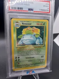 Venusaur Holo Rare 15/102 Pokemon Base Set 1999 English PSA 4 - Image 3