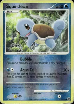 Squirtle 112/132 Common Secret Wonders Pokemon Reverse Holo Damaged - Image 1