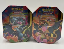 Sealed Pokemon Mega Charizard Ex X and Y Tin Set - Image 1