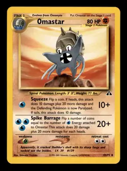 Omastar 43/75 Uncommon Neo Discovery Pokemon Unlimited Near Mint - Image 1