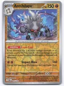 Pokemon TCG Annihilape 092/182 Reverse Holo Destined Rivals NM - Image 1