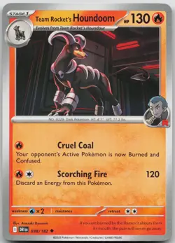 Team Rocket's Houndoom 038/182 Uncommon Destined Rivals Pokemon Near Mint - Image 1
