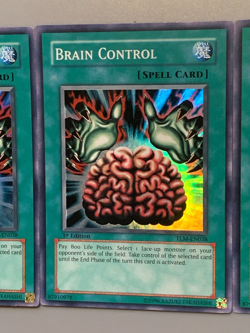 yugioh 3X Brain Control TLM-EN038 1st Ed Super Rare Near Mint play set - Image 5