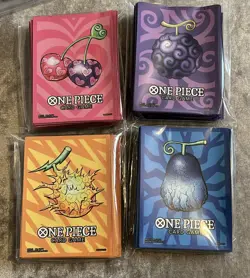 ONE PIECE CARD GAME Official Devil Fruits Card Sleeves 4-Type Set New Sealed ENG - Image 1