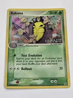 Kakuna 46/113 Reverse Holo 2005 Pokemon EX Delta Species Stamped Card HP - Image 1