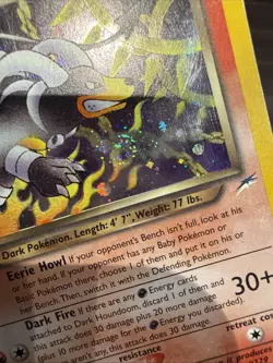 Pokemon Dark Houndoom 7/105 Neo Destiny Holo Rare Card Hp With Swirl🌀 - Image 2
