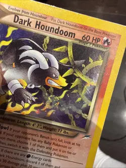 Pokemon Dark Houndoom 7/105 Neo Destiny Holo Rare Card Hp With Swirl🌀 - Image 3