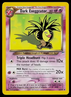 Pokemon Card - Dark Exeggcutor Neo Destiny 33/105 Uncommon - Image 1