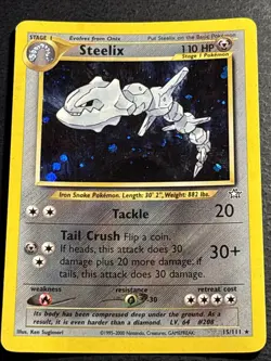 Steelix 15/111 Pokemon TCG Neo Genesis Holo Foil Rare Card Lightly Played LP - Image 1