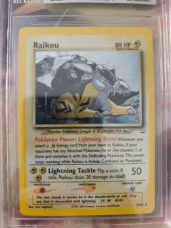 Pokemon Karte Card Raikou Neo Revelation Holo English 2000 Beckett BGS 8 - Image 3