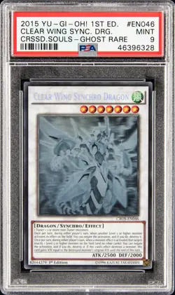 2015 YU-GI-OH! CROS-CROSSED SOULS #EN046 CLEAR WING SYNCHRO DRAGON PSA 9 - Image 1