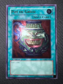 Yugioh Pot of Greed 1st Edition Ultimate Rare DPKB-EN029 LP/NM - Image 2