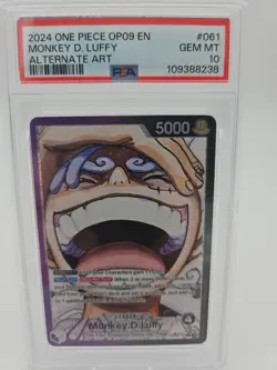 2024 One Piece Monkey.D.Luffy Leader Alt Art #OP09-061 PSA 10 - Image 1
