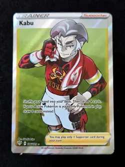 Pokemon Tcg Card - Kabu Darkness Ablaze 186/189 ** Ink Dot Miscut Error ** - Image 1