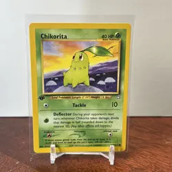 Pokemon Card - 1st Edition Chikorita - (53/111) Neo Genesis Common TCG 2000 NM - Image 1