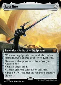 MTG Lost Jitte - Foil - Extended Art, NM-Mint, English Outlaws of Thunder Juncti - Image 1