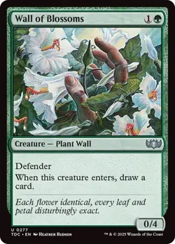 Wall of Blossoms 277 Non-Foil NM MTG Commander: Tarkir Dragonstorm Magic - Image 1